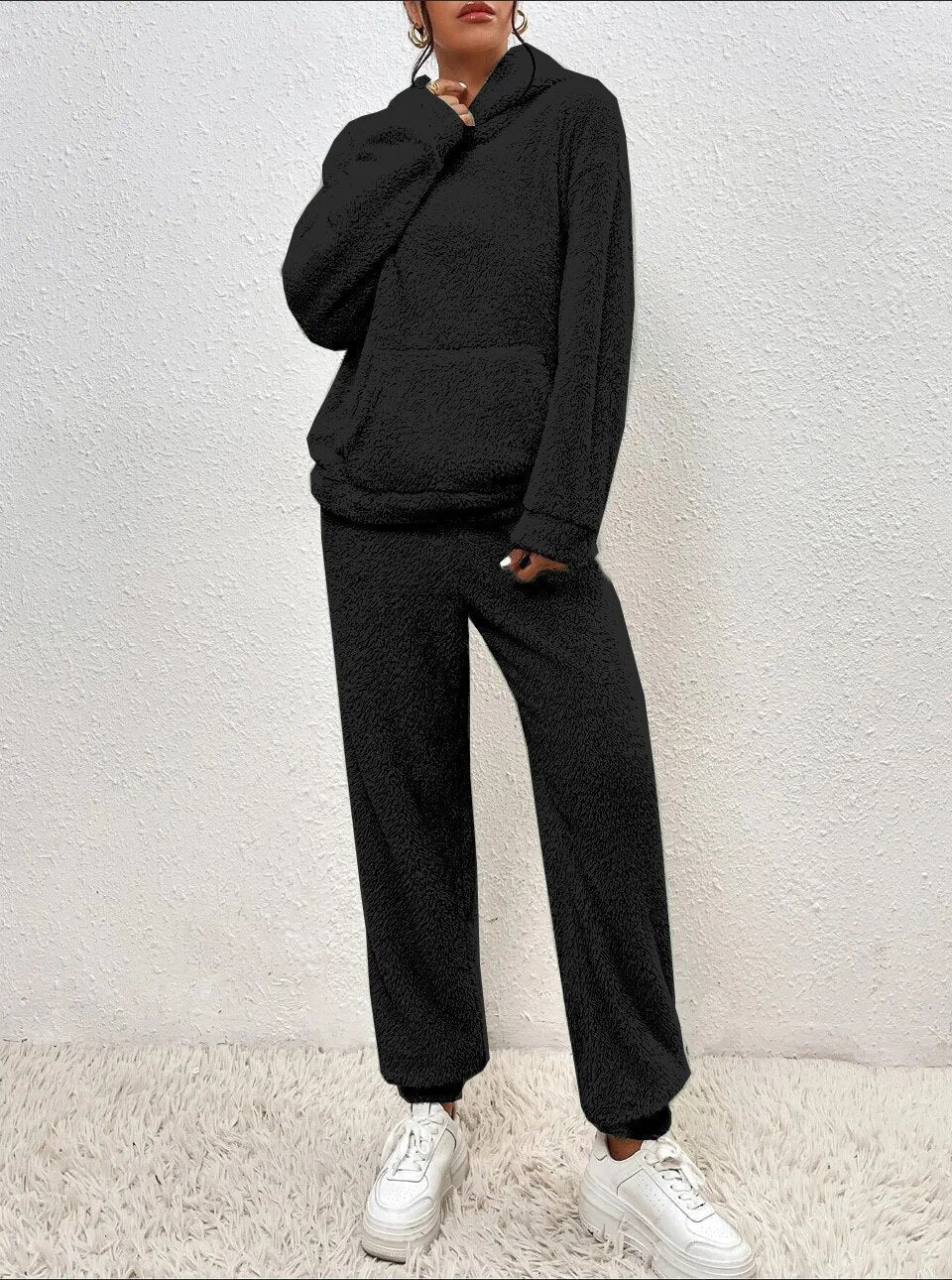 Cozy Hooded Teddy Jumpsuit - Soft and Comfortable