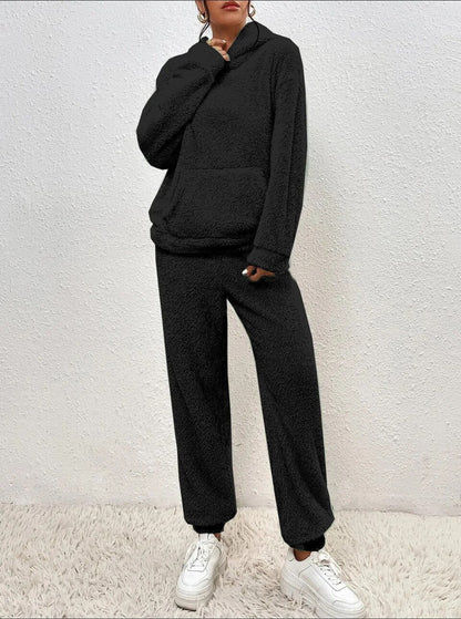 Cozy Hooded Teddy Jumpsuit - Soft and Comfortable