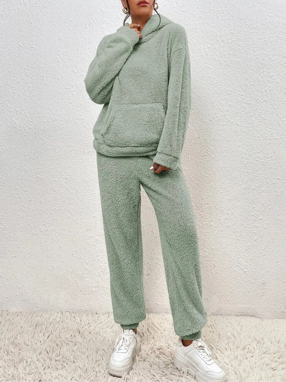 Cozy Hooded Teddy Jumpsuit - Soft and Comfortable