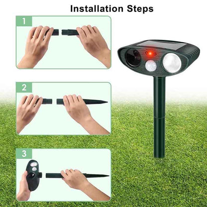 Ultrasonic Rabbit Repellent with Eco-Friendly LED Lighting