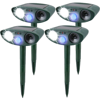 Solar Ultrasonic Rabbit Deterrent with Flashing Light – Garden Pest Control