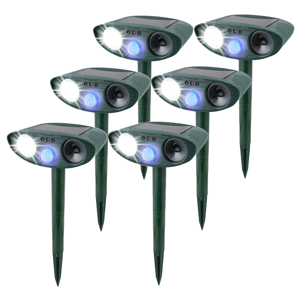 Solar Ultrasonic Rabbit Deterrent with Flashing Light – Garden Pest Control