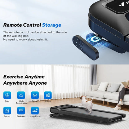 Compact Treadmill for Under Desk Use – 9% Electric Incline, 265 lb Capacity, Bluetooth, LED Display & Remote Control