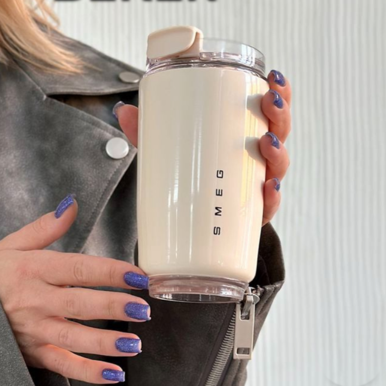 Elegant Stainless Steel Insulated Travel Mug – 500ml for Hot & Cold Beverages