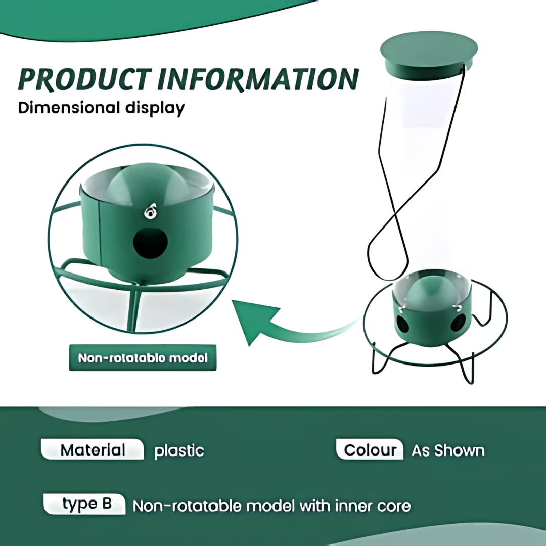 Rotatable Squirrel-Resistant Bird Feeder for Gardens with Multiple Ports