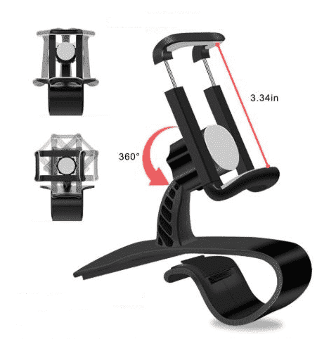 Car Phone Holder with 360° Rotation for Dashboard