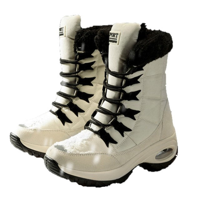 Thick Lace-Up Boots for Comfortable Winter Wear