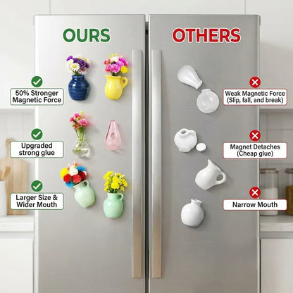 Mini Ceramic Vase Magnets – Decorative Refrigerator Magnets