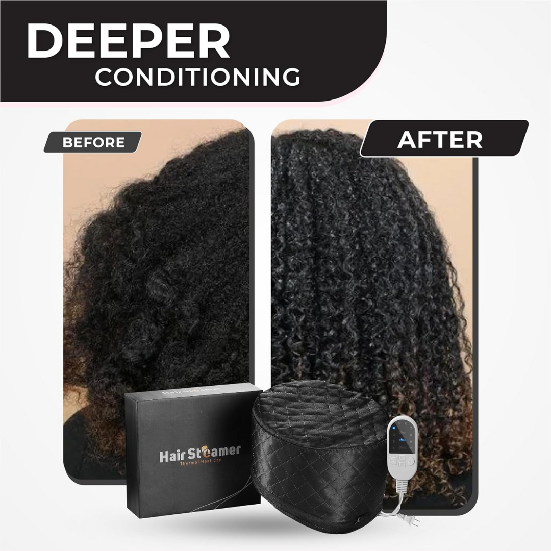 Electric Hair Steam Cap for Deep Care | 10 Heat Settings | Moisture & Shine