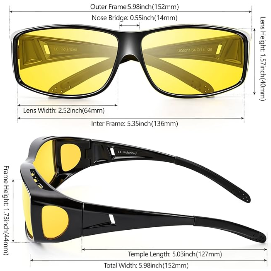 Night Vision Polarised Driving Glasses – Anti-Glare for Safer Driving