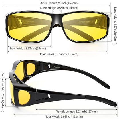 Night Vision Polarised Driving Glasses – Anti-Glare for Safer Driving
