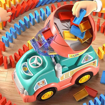 Wooden Domino Truck Toy – Montessori Educational Play