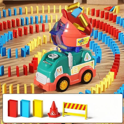 Wooden Domino Truck Toy – Montessori Educational Play