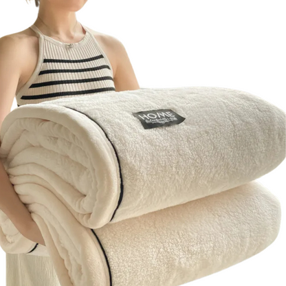 Cozy Thick Flannel Coral Fleece Blanket for Warm Winter Comfort