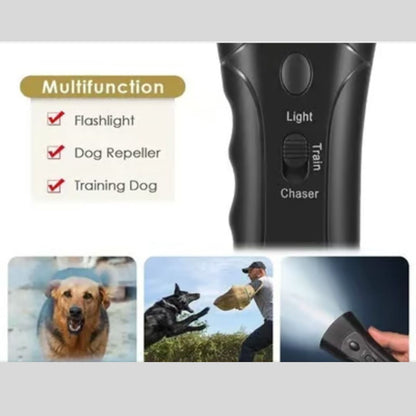 Ultrasonic Pet Trainer with LED Flashlight – Handheld Device