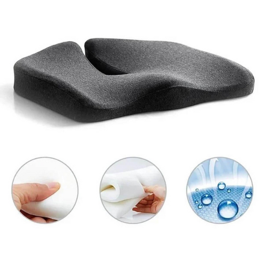 Ergonomic Memory Foam Seat Cushion for Back and Tailbone Relief
