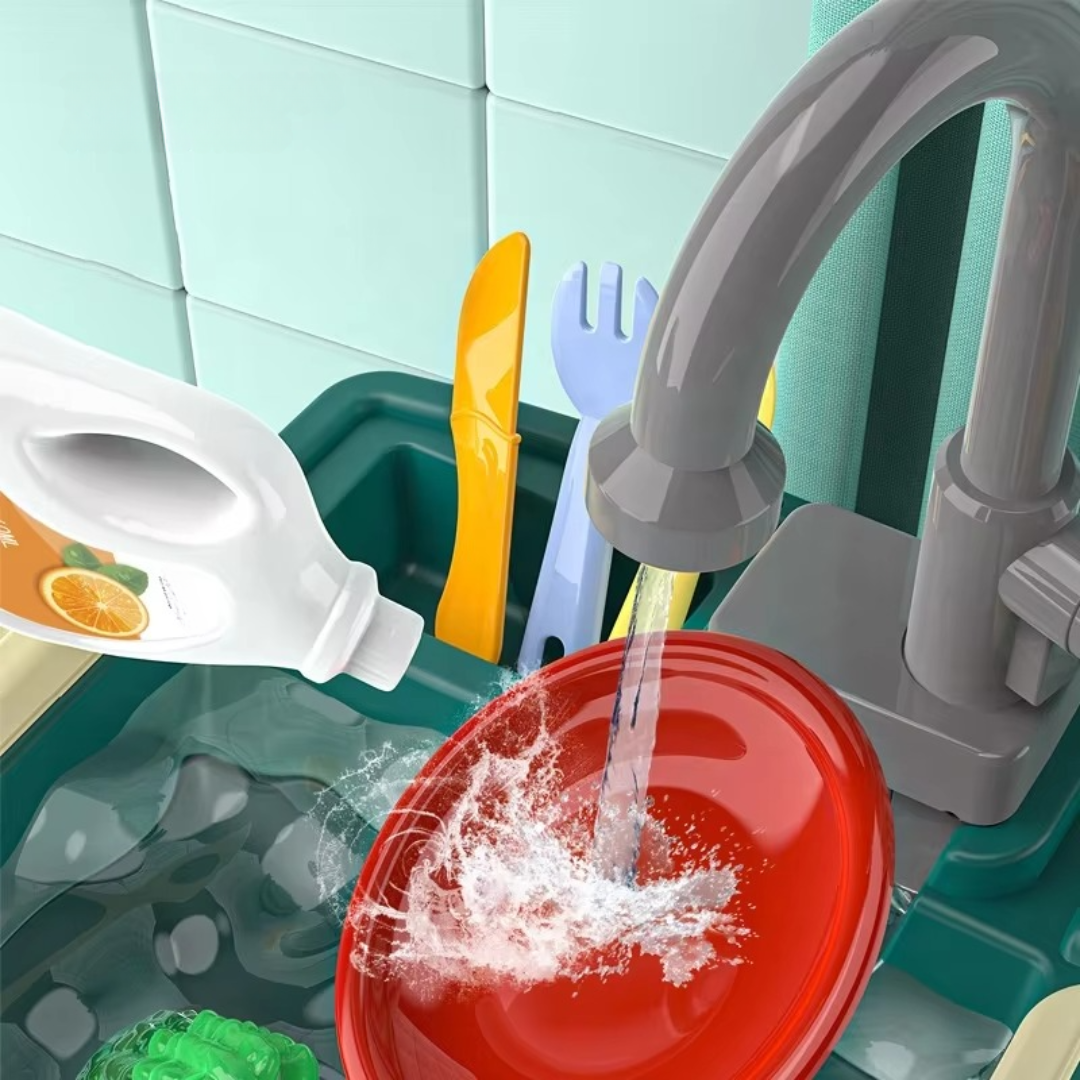 Kids' Play Kitchen with Magic Faucet and Water Feature