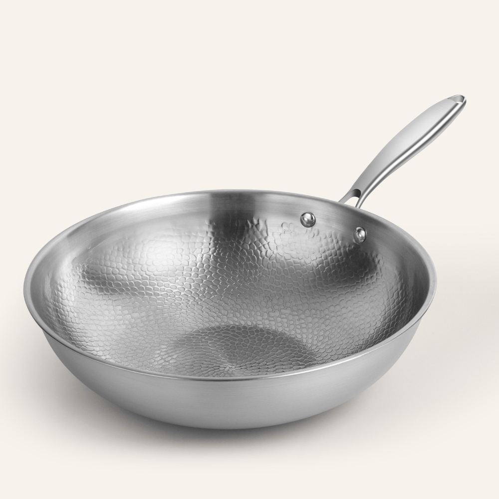 Non-Stick Wok Pan with Hammered Design – Durable and Safe for Cooking