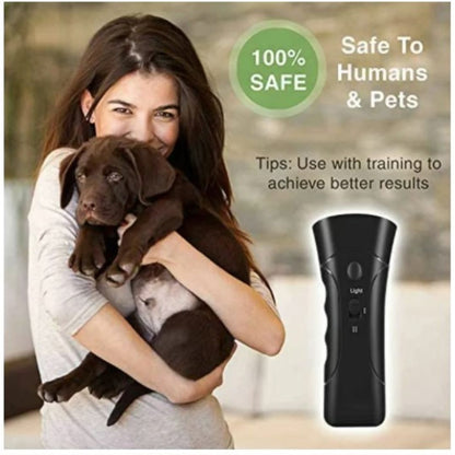 Ultrasonic Pet Trainer with LED Flashlight – Handheld Device