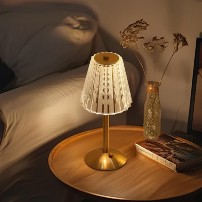 Touch-Controlled Crystal Table Lamp – Cordless and Rechargeable