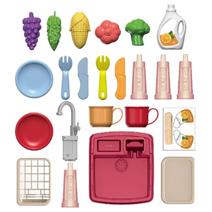 Kids' Play Kitchen with Magic Faucet and Water Feature