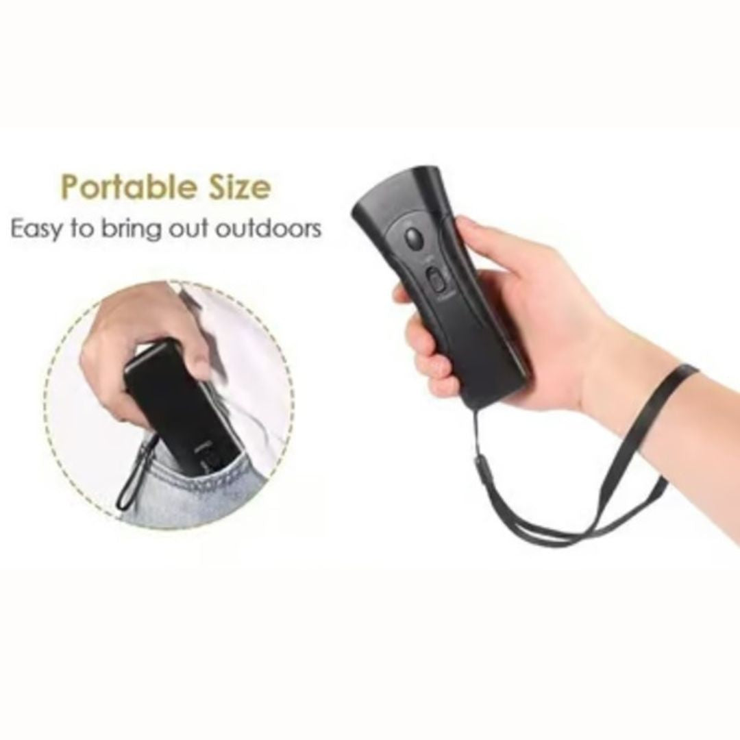 Ultrasonic Pet Trainer with LED Flashlight – Handheld Device
