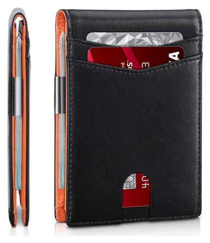 Compact RFID Leather Wallet for Men – Thin and Secure Design