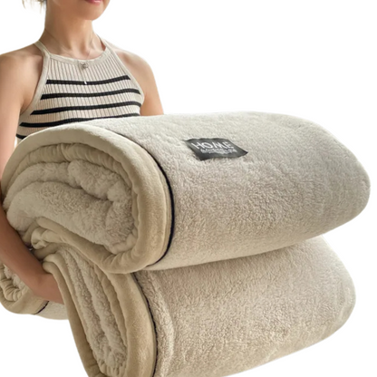 Cozy Thick Flannel Coral Fleece Blanket for Warm Winter Comfort