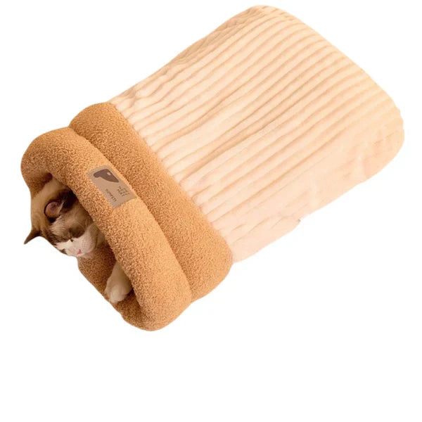 Cozy 3-Layer Pet Sleeping Bag for Cats & Small Dogs