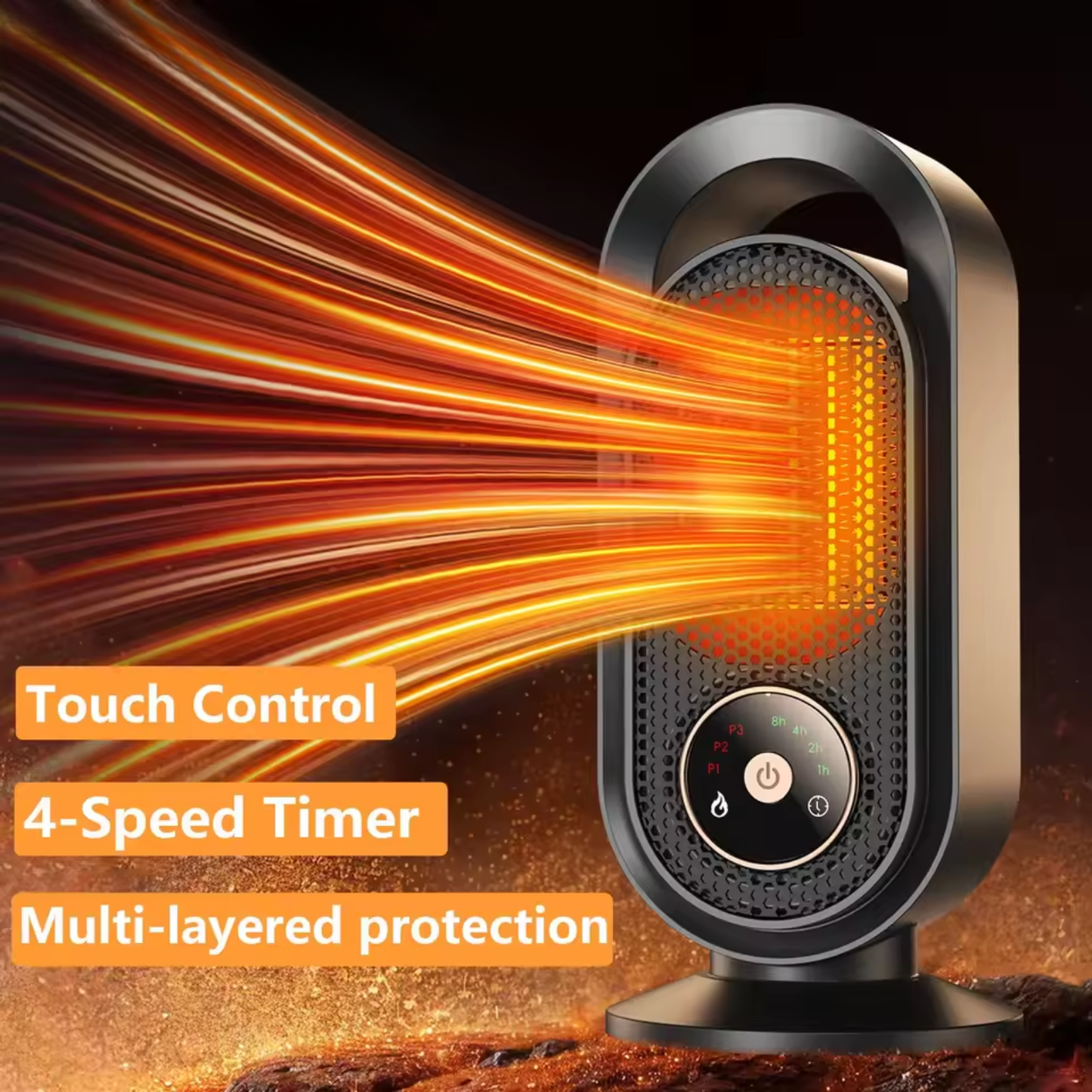 Portable 1000W Desk Fan Heater – Mini Warm Air Blower