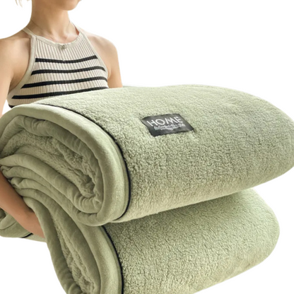 Cozy Thick Flannel Coral Fleece Blanket for Warm Winter Comfort