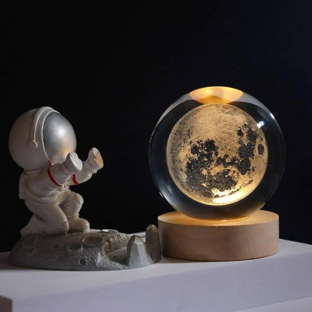 Celestial 3D Engraved Crystal Globe