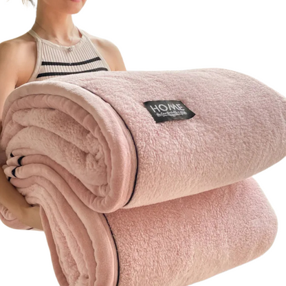 Cozy Thick Flannel Coral Fleece Blanket for Warm Winter Comfort