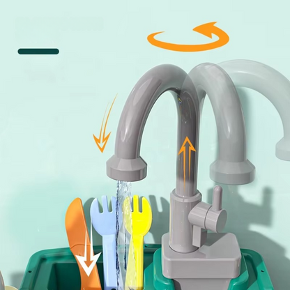 Kids' Play Kitchen with Magic Faucet and Water Feature