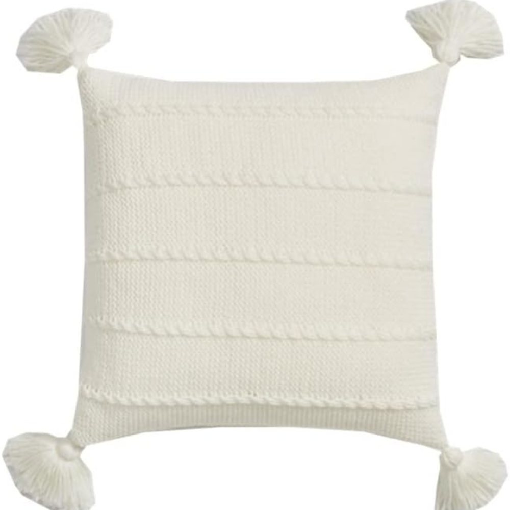 Cozy Nordic Knit Tassel Throw Pillow