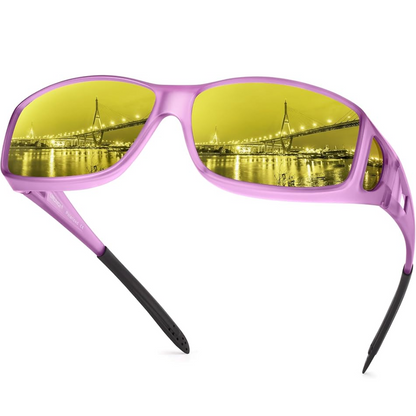 Polarised Night Vision Driving Glasses - Lightweight, Anti-Glare for Low Light
