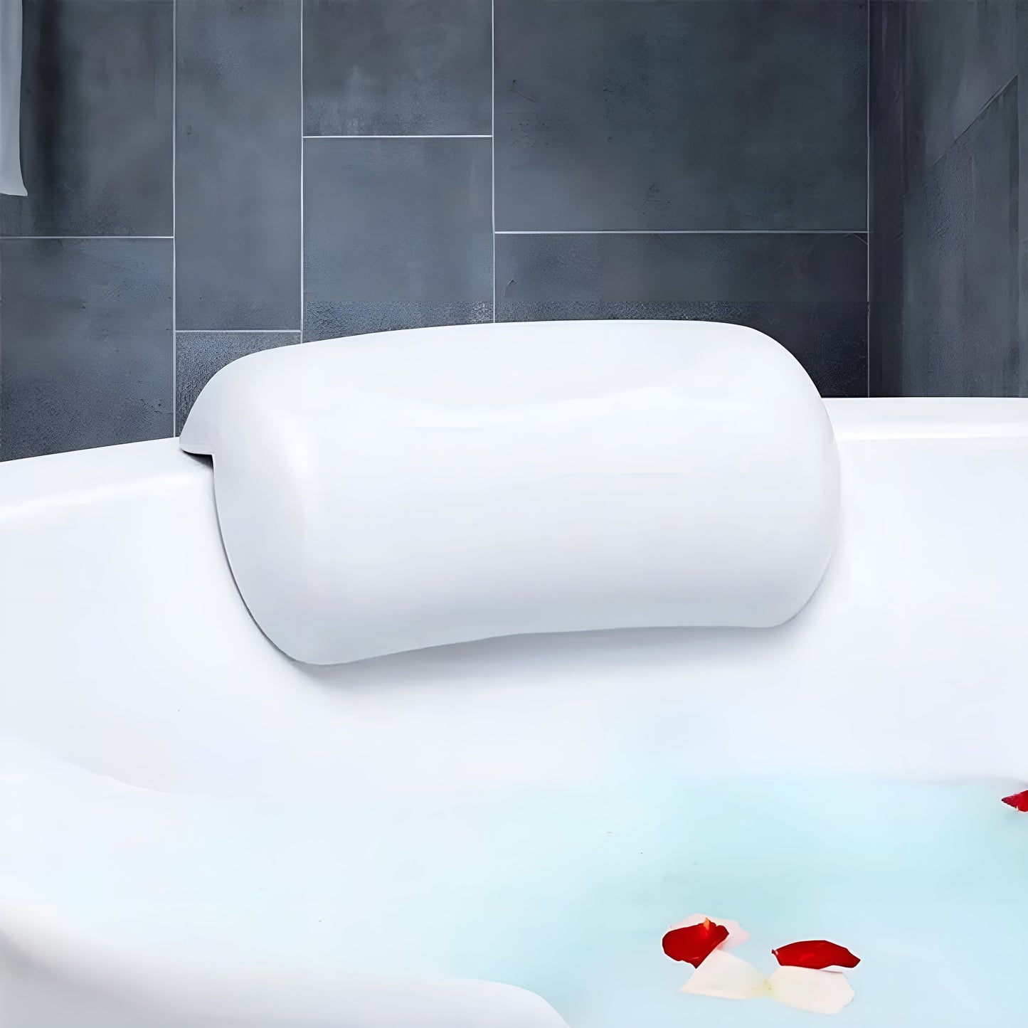 Waterproof Non-Slip Bathtub Pillow – Soft Memory Foam Head and Back Cushion with Suction Cups
