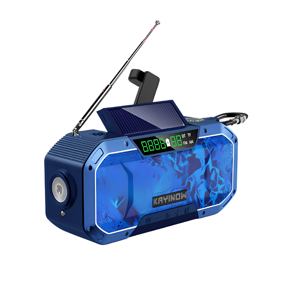 Emergency Radio with Solar and Hand Crank, Power Bank & LED Light