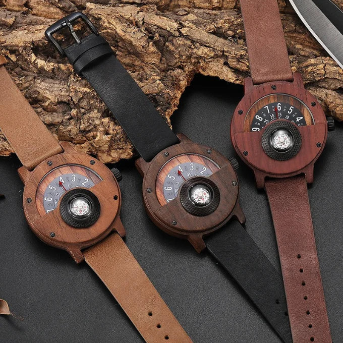 Wooden Watches with Leather Strap