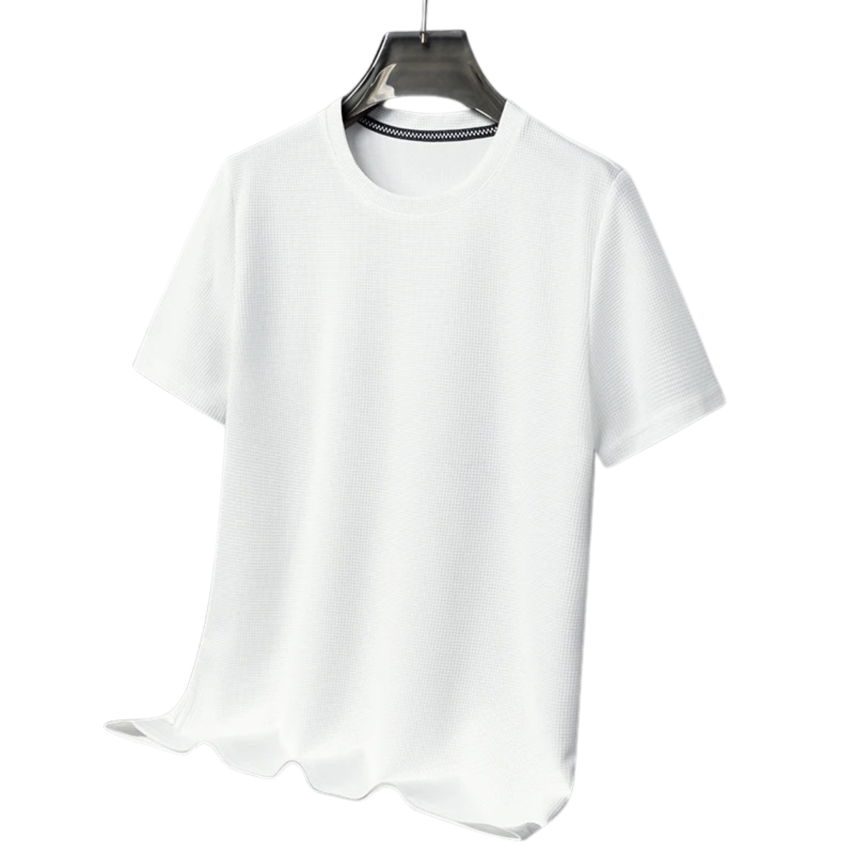 Men's Short Sleeve T-Shirt with Round Neck in Waffle Texture