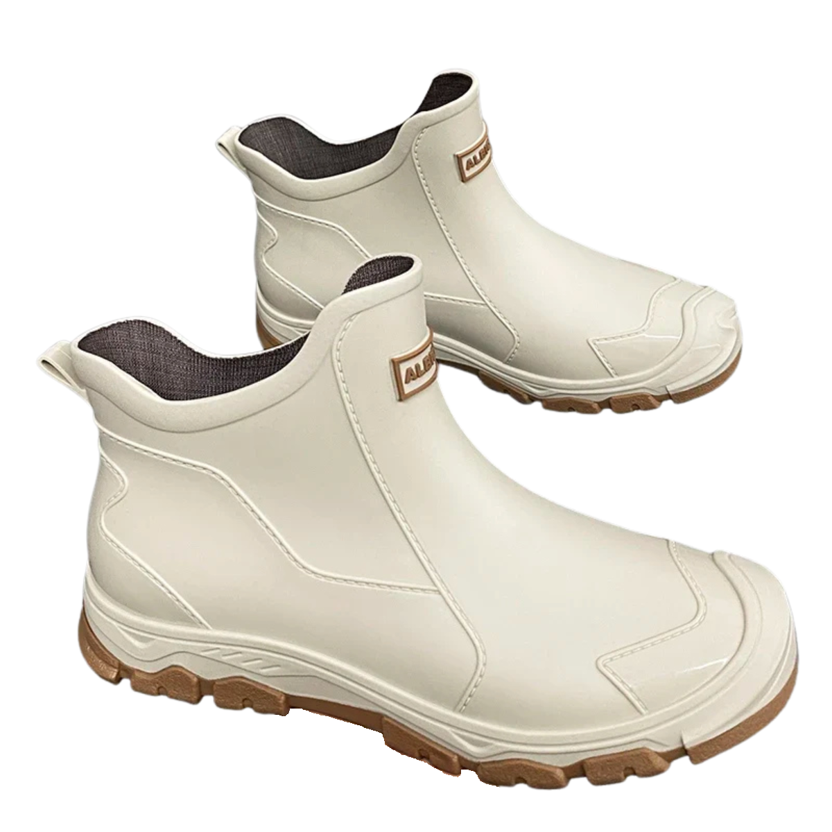 Ankle Rain Boots for Men - Waterproof, Warm, and Slip-Resistant Rubber