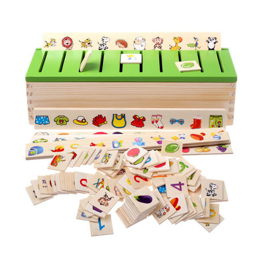 Wooden Sorting Box for Learning - Montessori Style