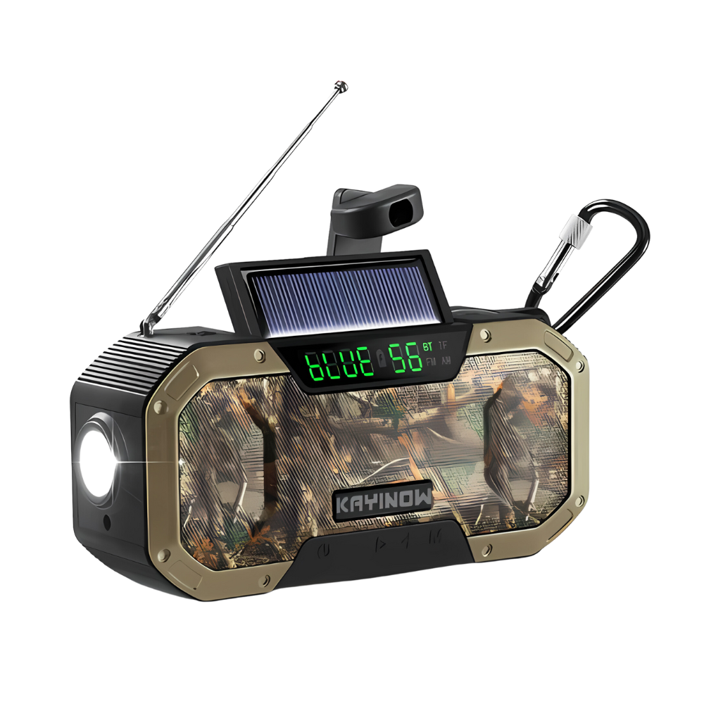 Emergency Radio with Solar and Hand Crank, Power Bank & LED Light