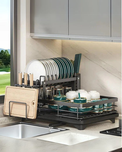 Dish Drying Rack for Kitchen | Contemporary Style with Drainage System