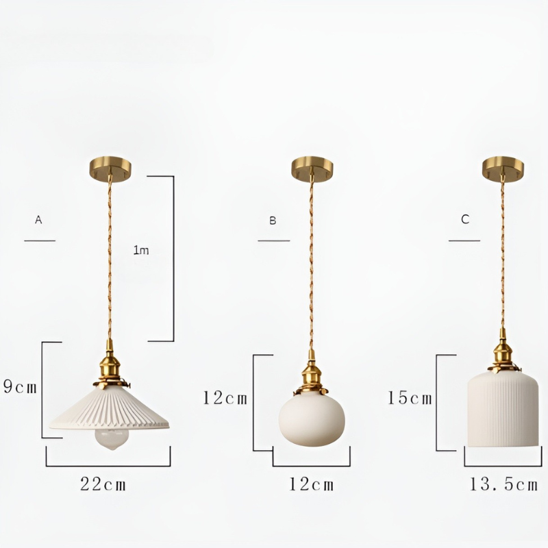 Vintage Ceramic Glass Pendant Lamp - AmberZen Light