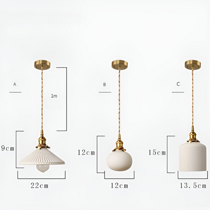 Vintage Ceramic Glass Pendant Lamp - AmberZen Light