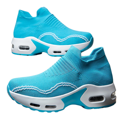 Slip-On Mesh Sneakers for Women - Breathable Platform Footwear