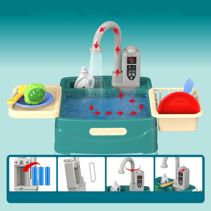 Kids' Play Kitchen with Magic Faucet and Water Feature