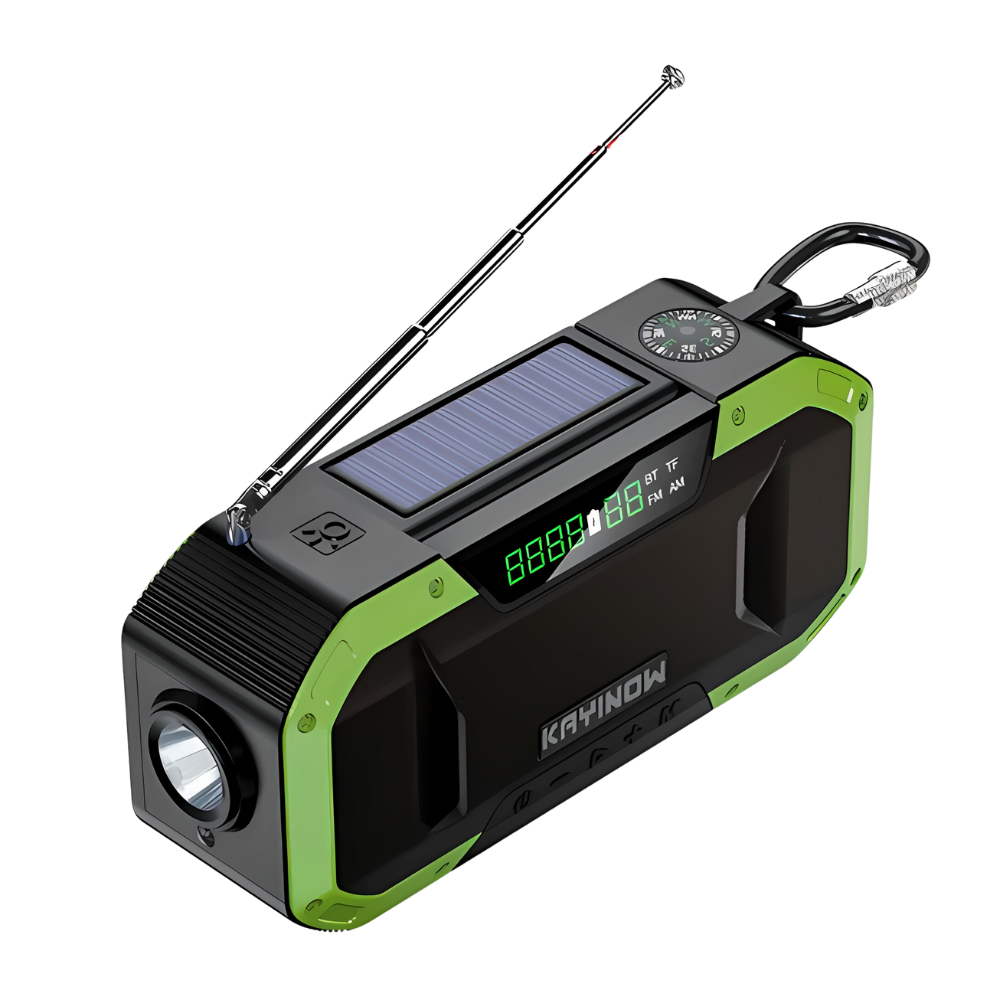 Emergency Radio with Solar and Hand Crank, Power Bank & LED Light