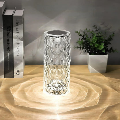 Multi-Color Lighting Adjustable Touch Lamp with Sparkling Crystals